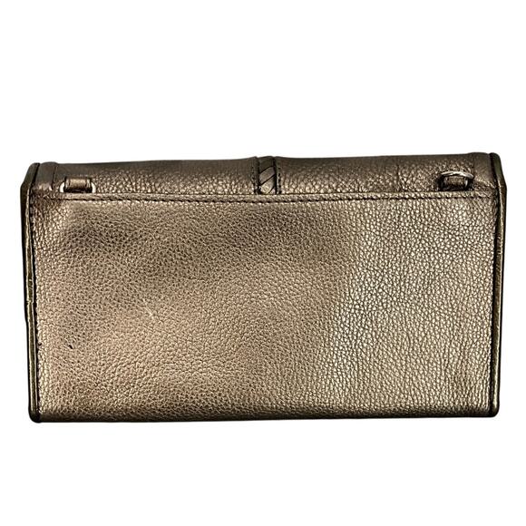 Brighton Large Bronze Pebbled Leather Silver Medallion Large Tri Fold Wallet - Picture 3 of 8